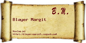 Blayer Margit névjegykártya